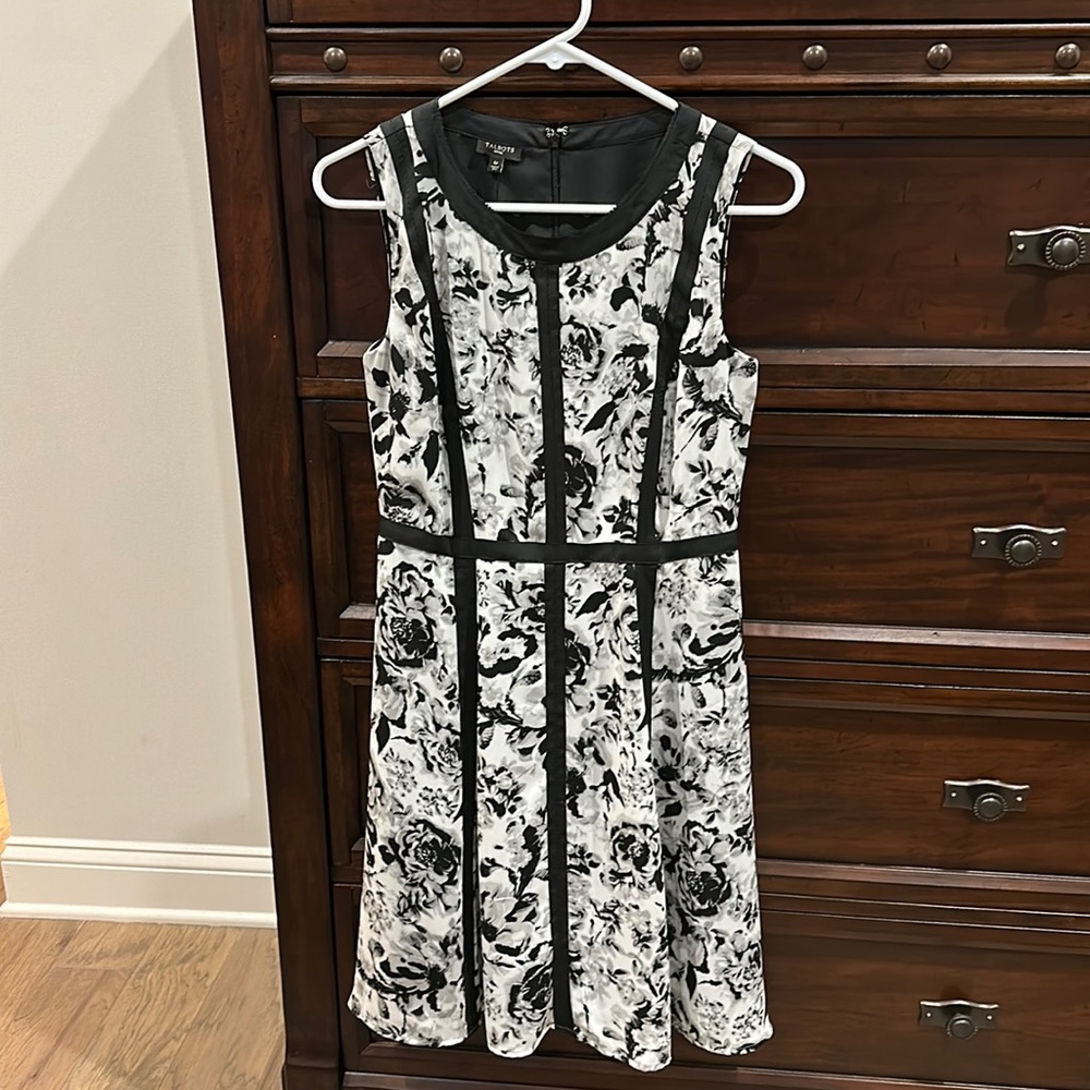 NWT Talbots Black & White Floral Dress